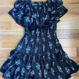 MISA LA FLORAL RUFFLE DRESS